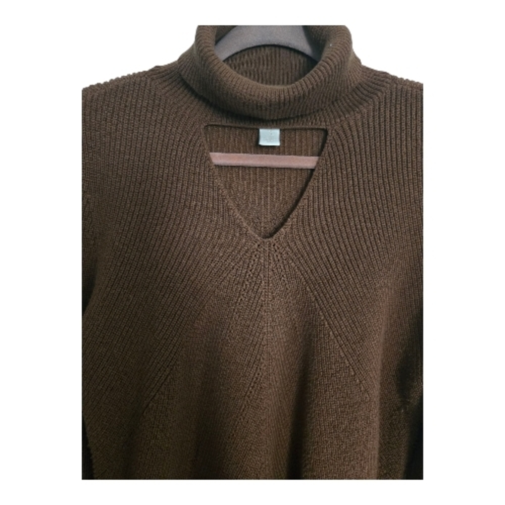 Chico's Brown Cowl Neck Sweater - Picture 3 of 7